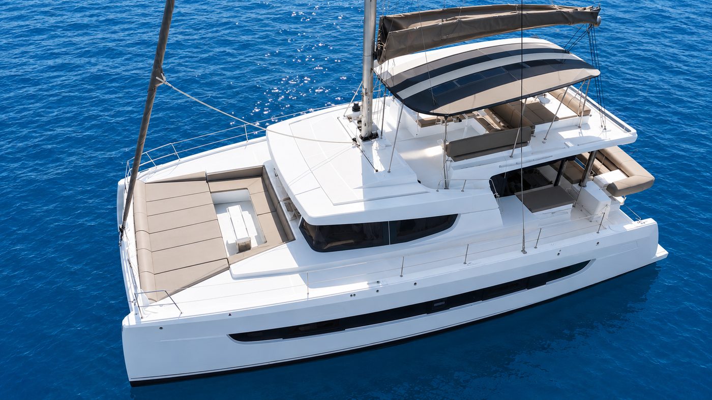 The Bali 5.2 catamaran at anchor